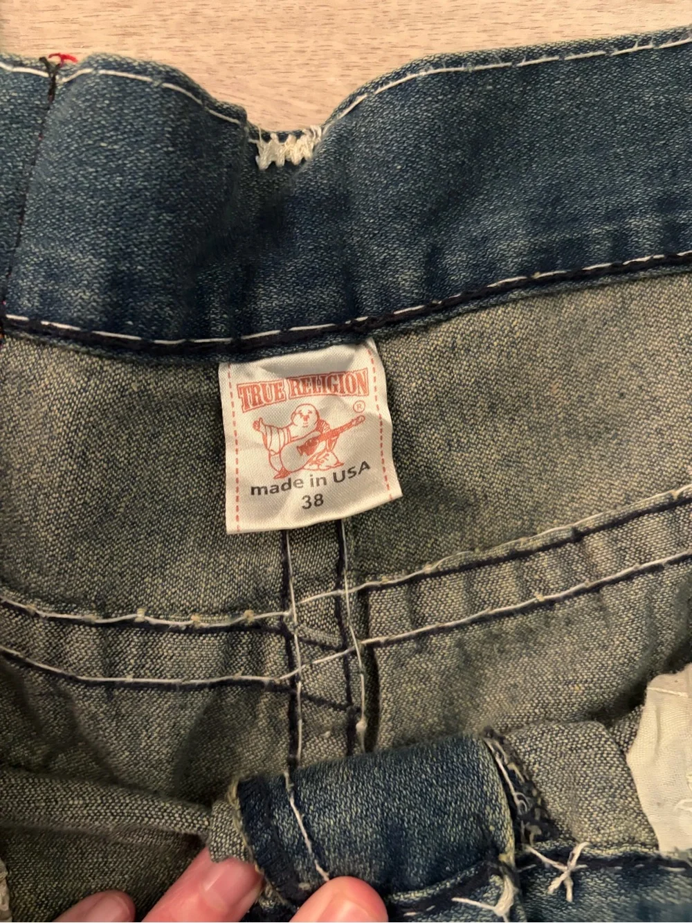 True Religion Men's Distressed Blue Relaxed Jeans